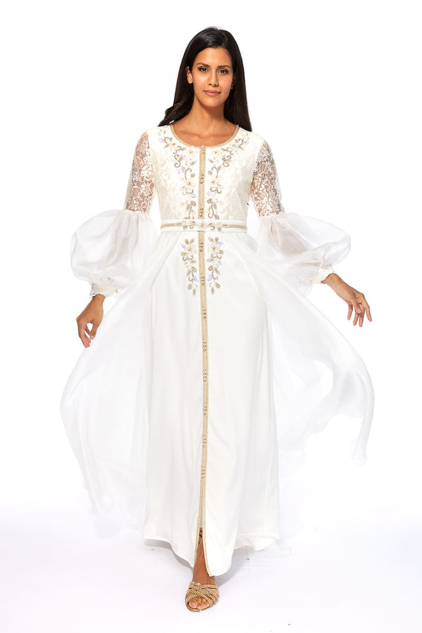 White Moroccan Kaftan – ELM M 577 – Product view 1