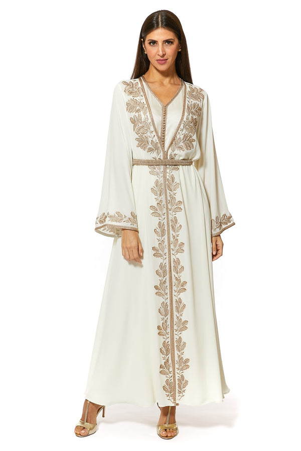 Cream Moroccan Kaftan – ELM M 177 – Product view 1
