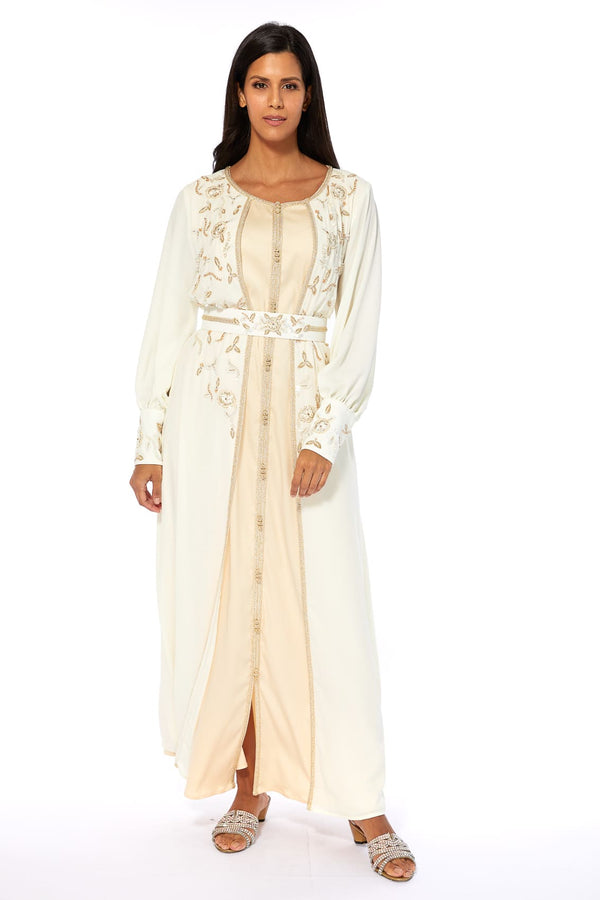 Off White, Cream Moroccan Kaftan – ELM M 564 – Product view 1