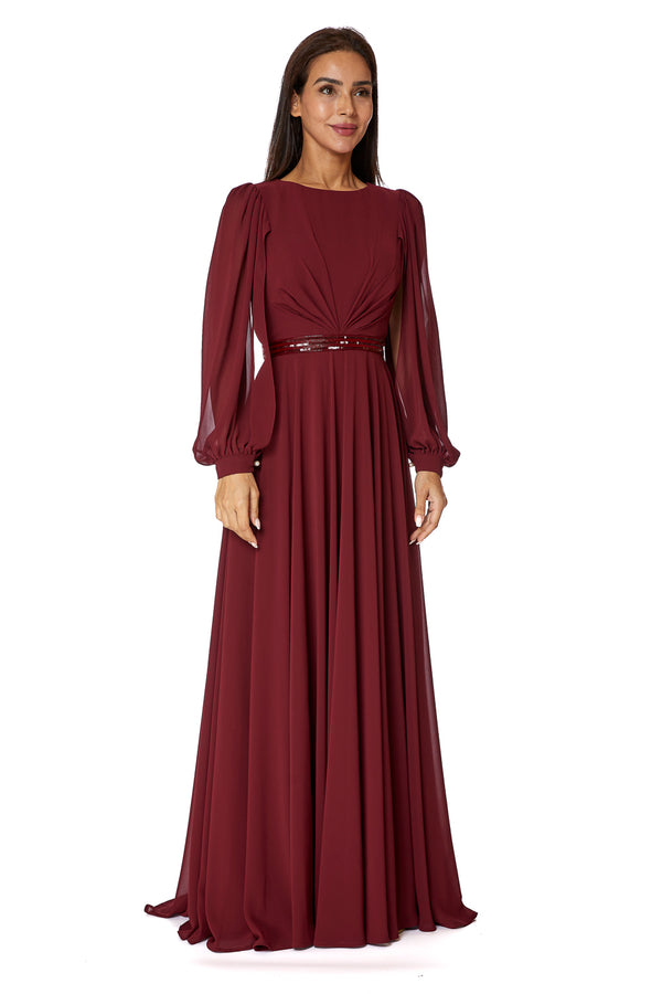 Maroon Women's Dress – ELM D 353 – Product view 1