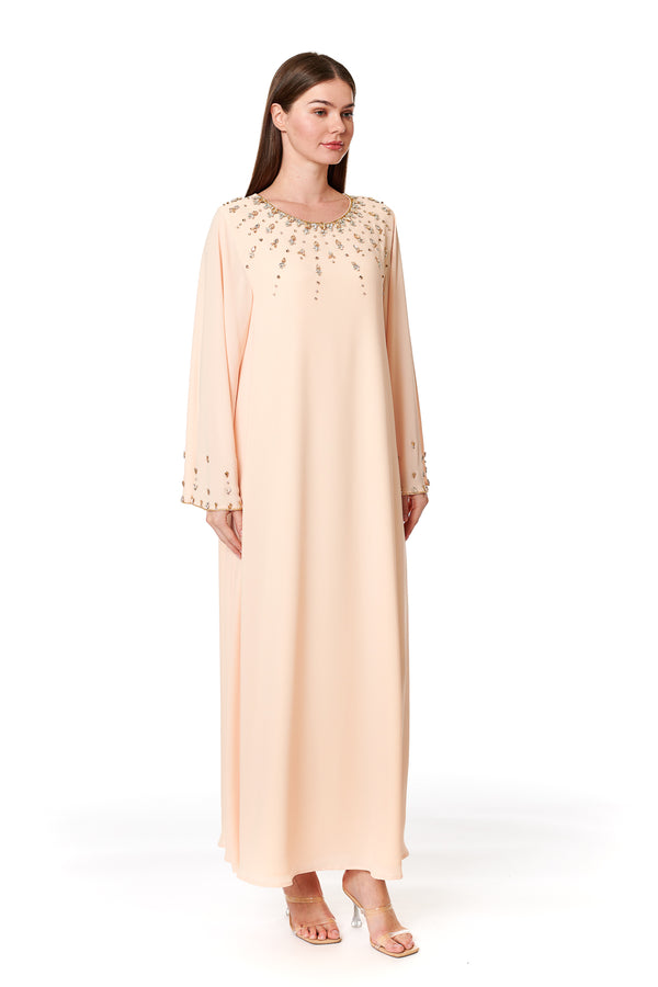 Light Pastel Peach Jalabiya – ELM J 523 – Product view 1