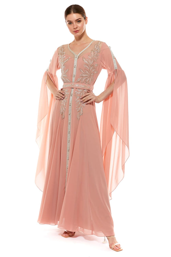 Peach Moroccan Kaftan – ELM M 530 – Product view 1