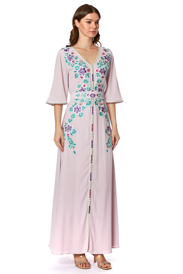 Light Pastel Purple Moroccan Kaftan – ELM M 581 – Product view 1