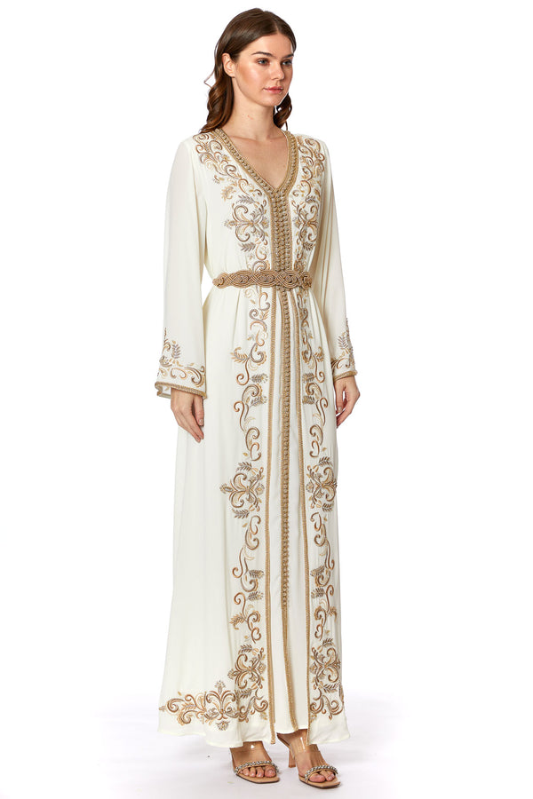 Cream Moroccan Kaftan – ELM M 579 – Product view 1