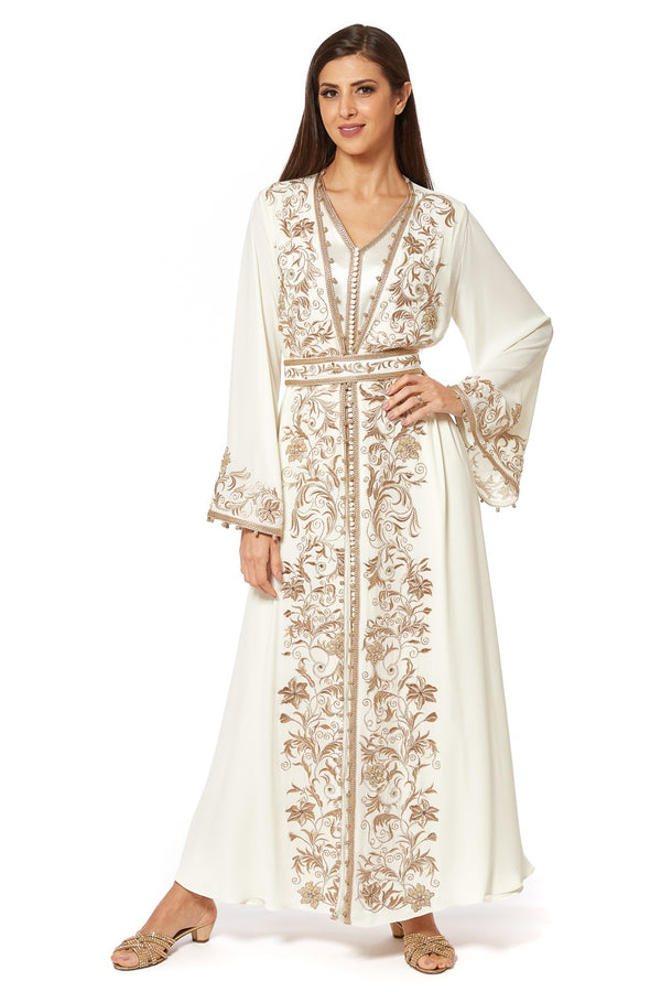 Cream Moroccan Kaftan – ELM M 419 – Product view 1