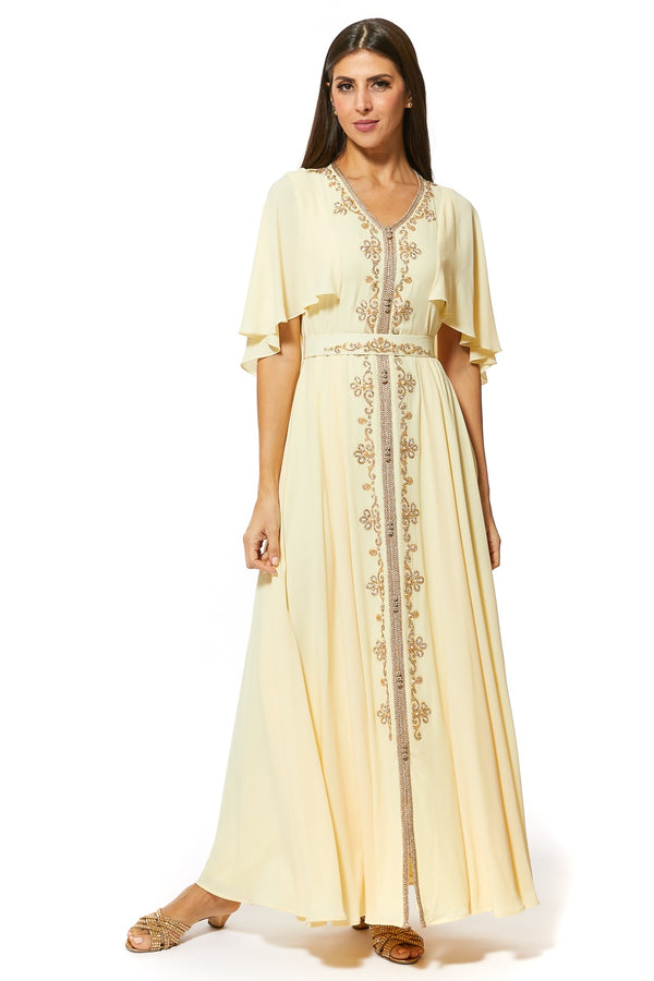 Yellow Moroccan Kaftan – ELM M 504 – Product view 1