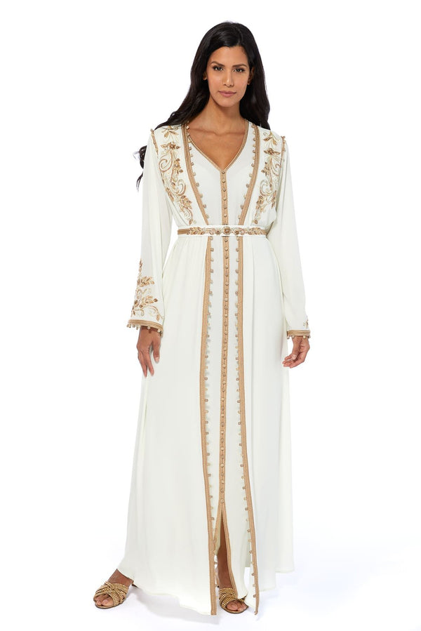 Cream Moroccan Kaftan – ELM M 566 – Product view 1