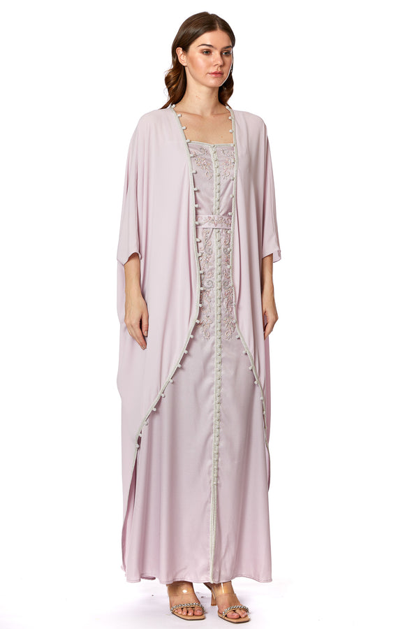 Light Pastel Purple Moroccan Kaftan – ELM M 588 – Product view 1