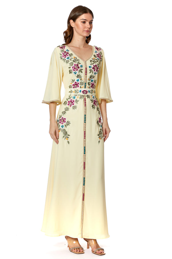 Cream Moroccan Kaftan – ELM M 581 – Product view 1