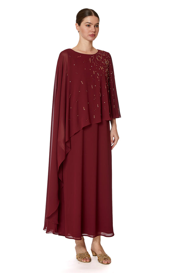 Maroon Jalabiya – ELM J 517 – Product view 1