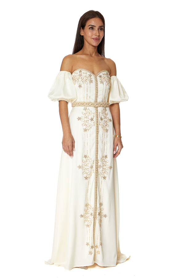 Cream Moroccan Kaftan – ELM M 604 – Product view 1