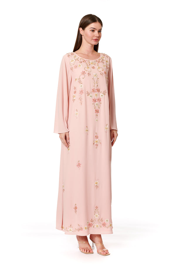 Light Pastel Peach Jalabiya – ELM J 532 – Product view 1