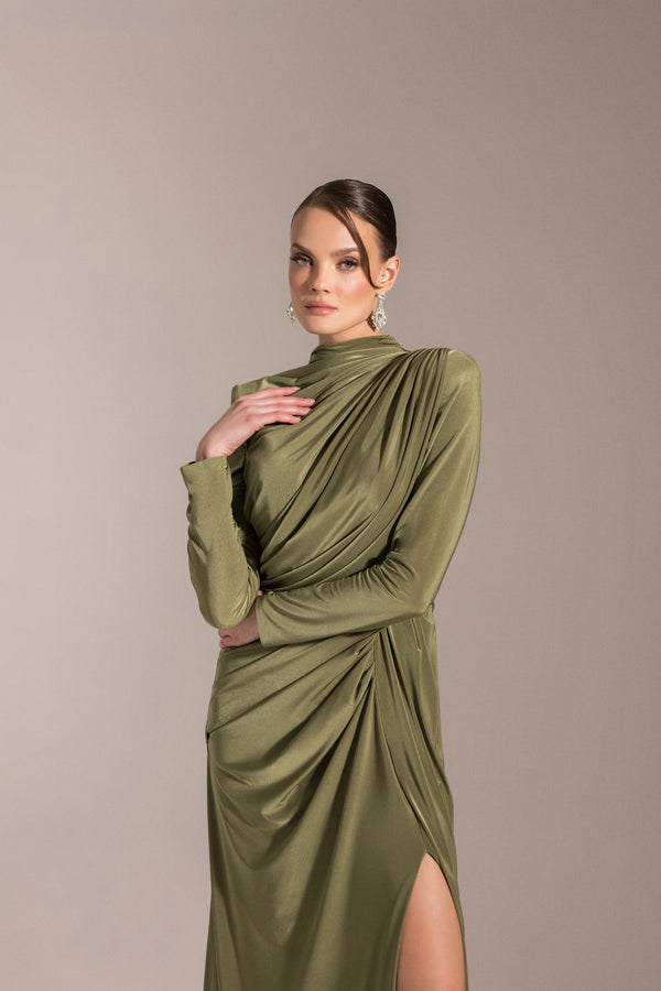 Olive Green Women's Dress – ELM D 25028 – Product view 1