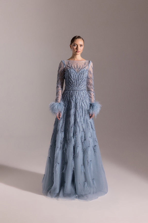 Light Pastel Blue Women's Dress – ELM D 25072 – Product view 1