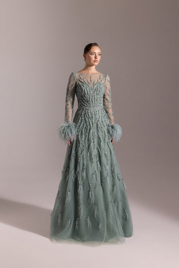 Tiffany, Green Women's Dress – ELM D 25072 – Product view 1