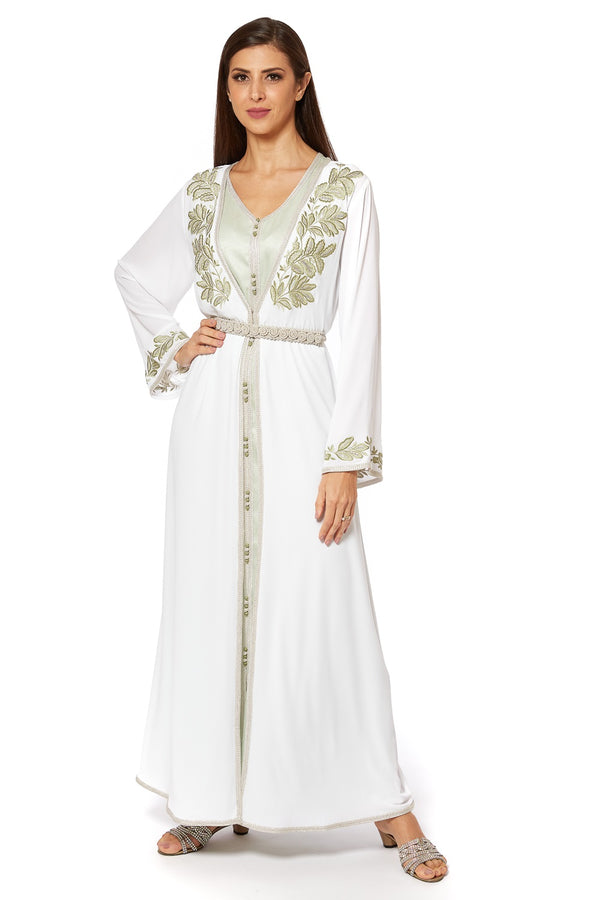 Pastel Green Moroccan Kaftan – ELM M 492 – Product view 1