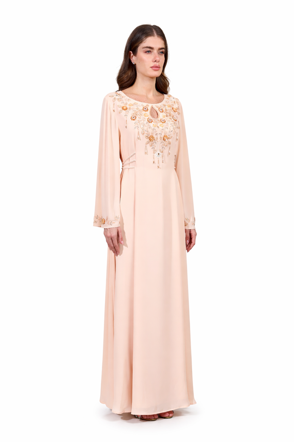 Light Pastel Peach Jalabiya – ELM J 585 – Product view 1