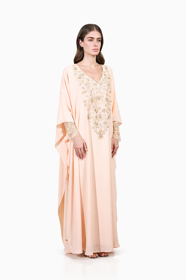 Light Pastel Peach Jalabiya – ELM J 589 – Product view 1