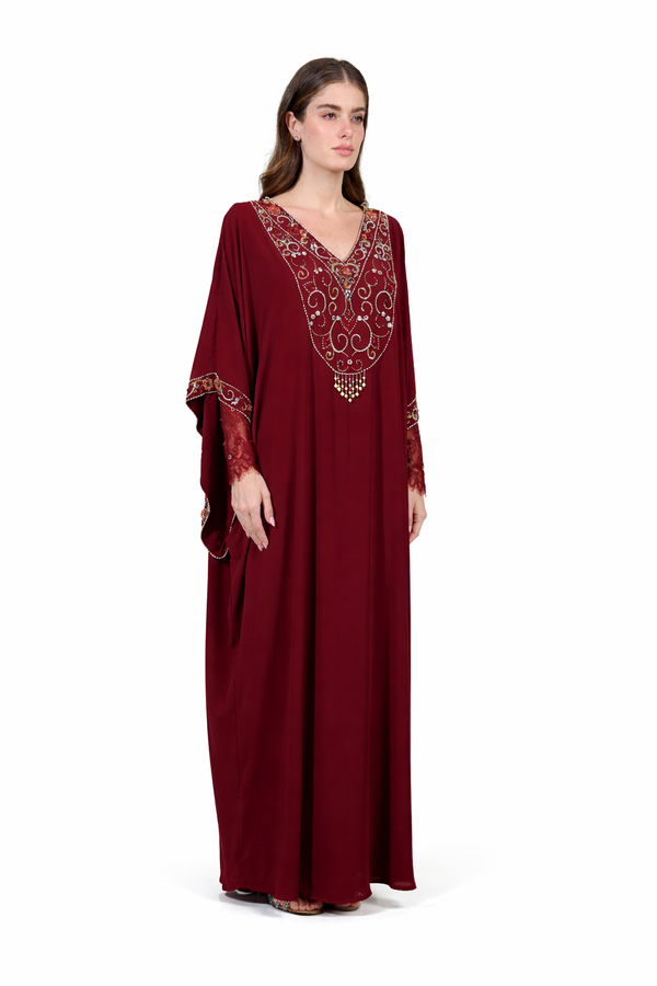 Maroon Jalabiya – ELM J 599 – Product view 1