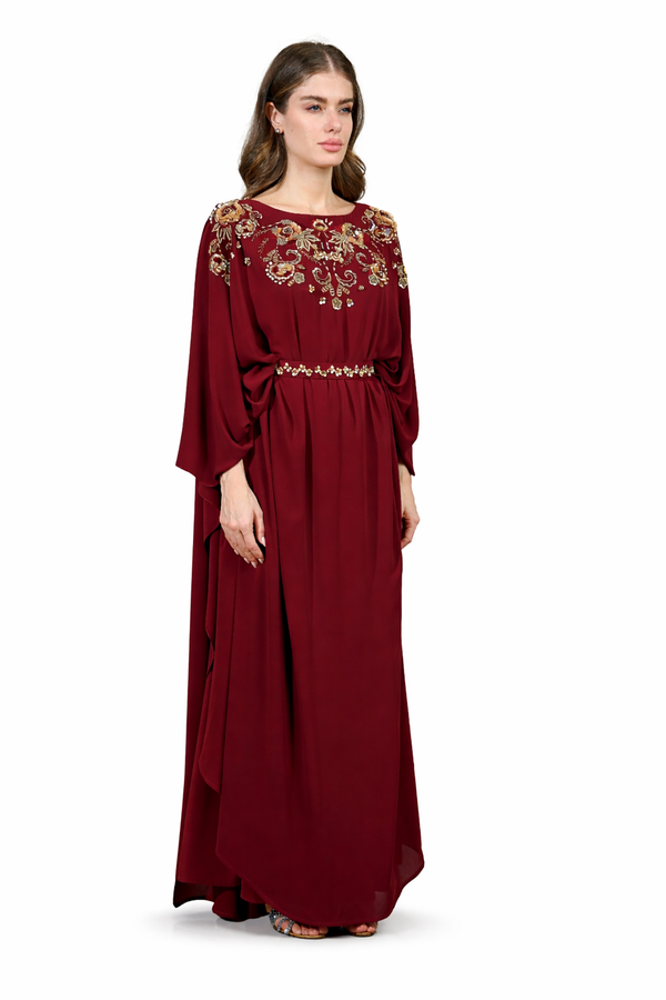 Maroon Jalabiya – ELM J 587 – Product view 1