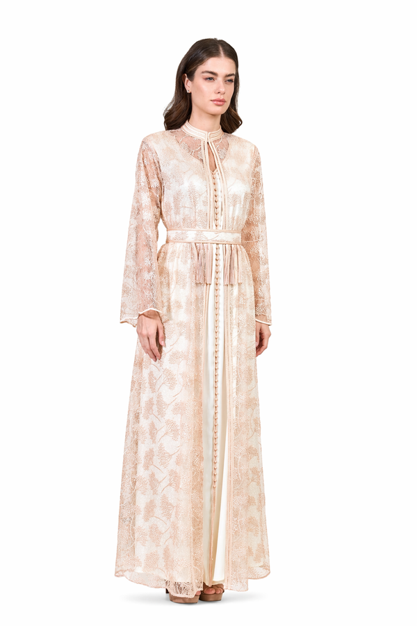 Peach Moroccan Kaftan – ELM M 668 – Product view 1