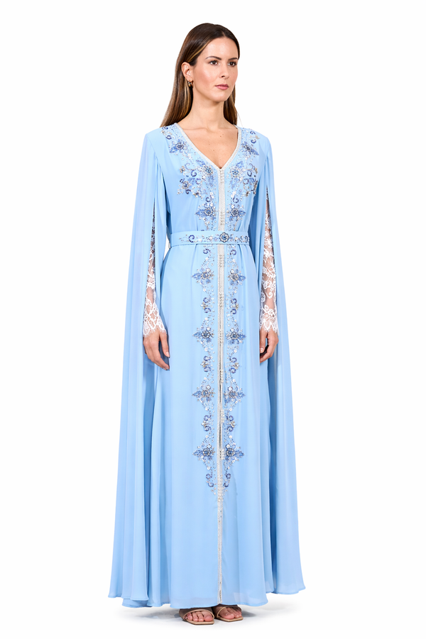 Baby Blue Moroccan Kaftan – ELM M 670 – Product view 1