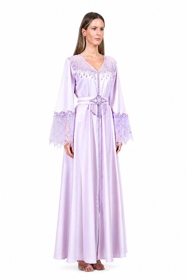 Light Pastel Purple Moroccan Kaftan – ELM M 657 – Product view 1