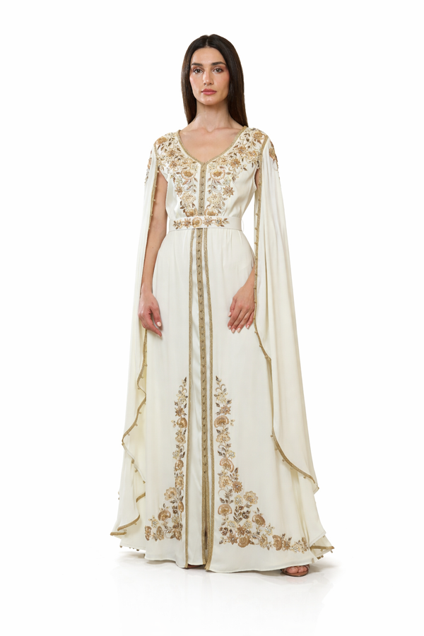 Off White Moroccan Kaftan – ELM M 638 – Product view 1
