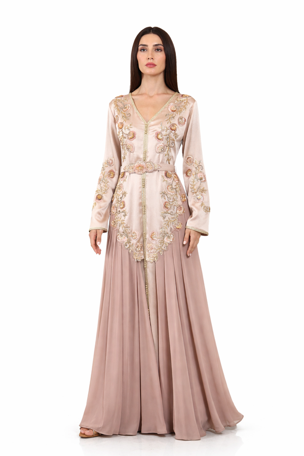 Beige Moroccan Kaftan – ELM M 639 – Product view 1