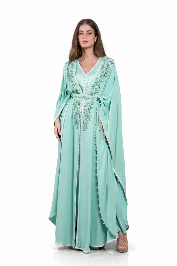 Green Moroccan Kaftan – ELM M 640 – Product view 1