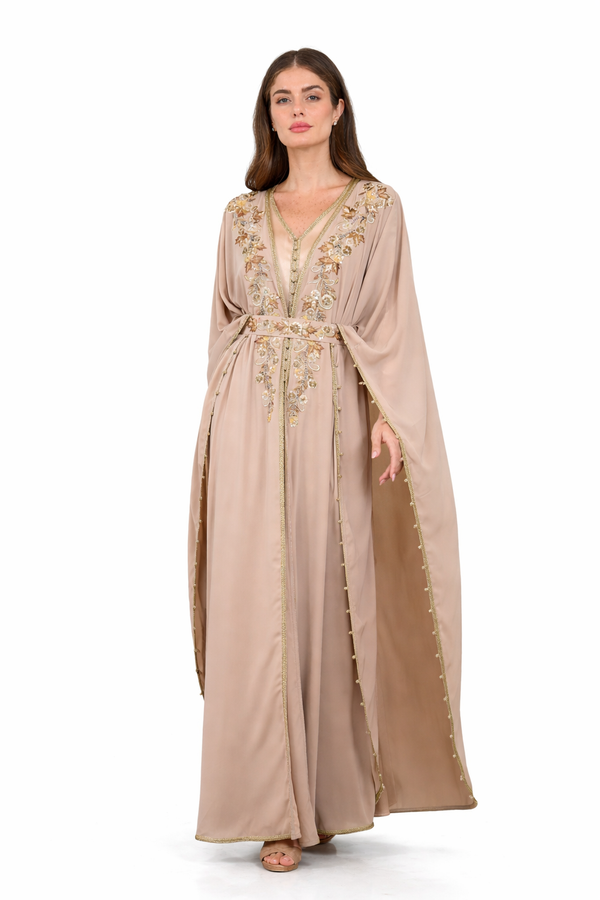 Beige Moroccan Kaftan – ELM M 640 – Product view 1