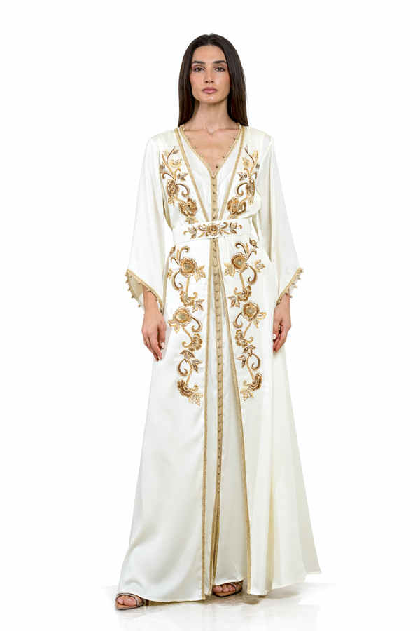 Off White Moroccan Kaftan – ELM M 641 – Product view 1