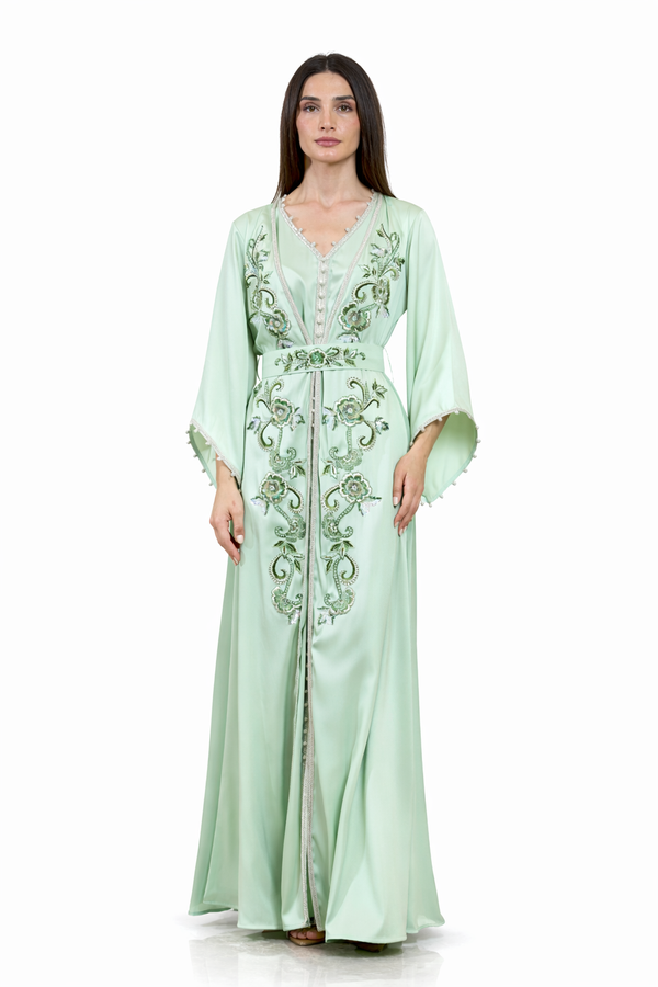 Green Moroccan Kaftan – ELM M 641 – Product view 1