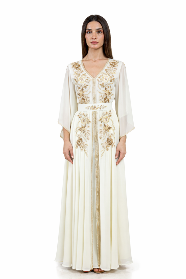 Off White Moroccan Kaftan – ELM M 643 – Product view 1