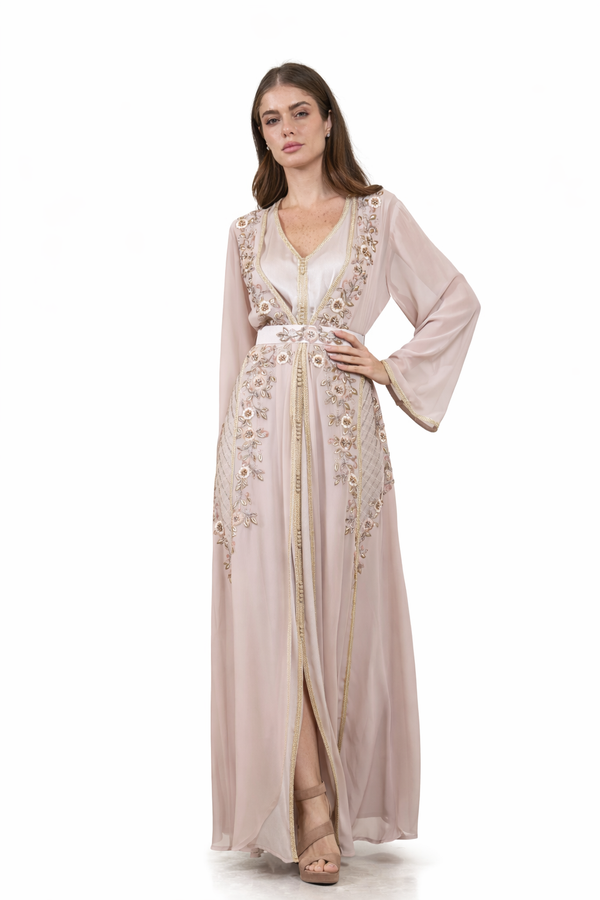 Beige Moroccan Kaftan – ELM M 644 – Product view 1