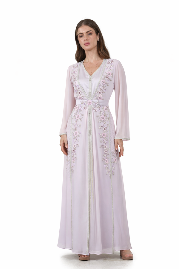 Light Pastel Purple Moroccan Kaftan – ELM M 644 – Product view 1