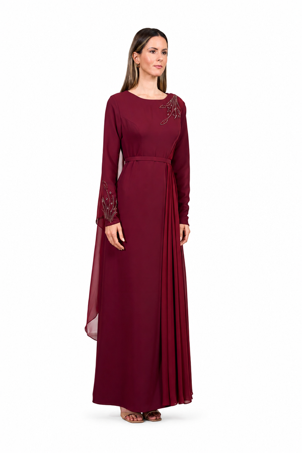 Maroon Women's Dress – ELM D 406 – Product view 1