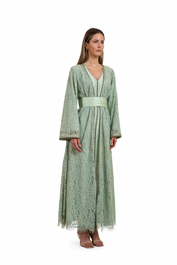 Green Moroccan Kaftan – ELM M 632 – Product view 1