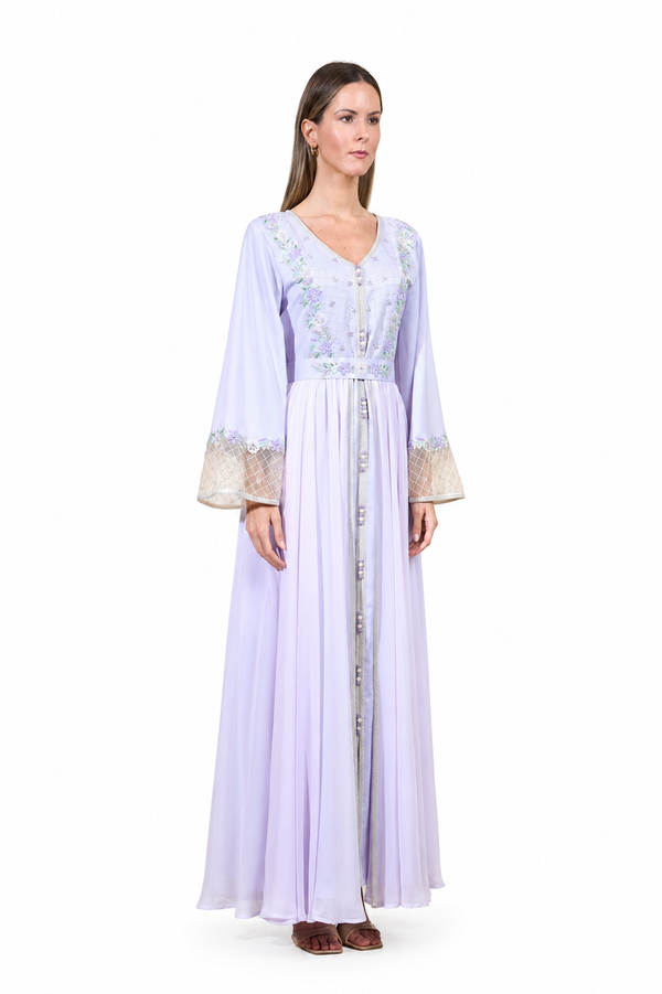 Light Pastel Purple Moroccan Kaftan – ELM M 659 – Product view 1