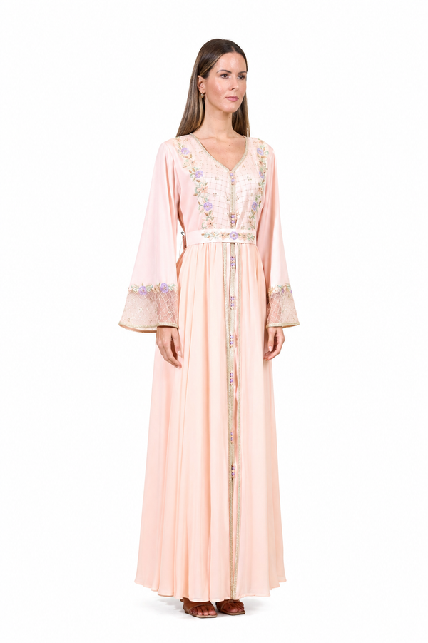 Peach Moroccan Kaftan – ELM M 659 – Product view 1