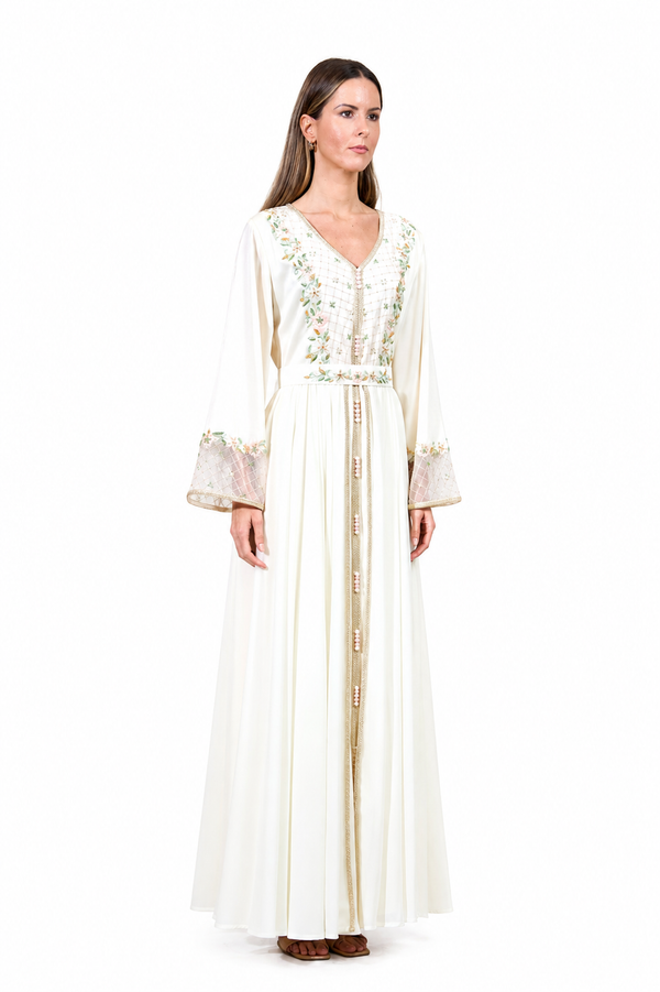 Off White Moroccan Kaftan – ELM M 659 – Product view 1
