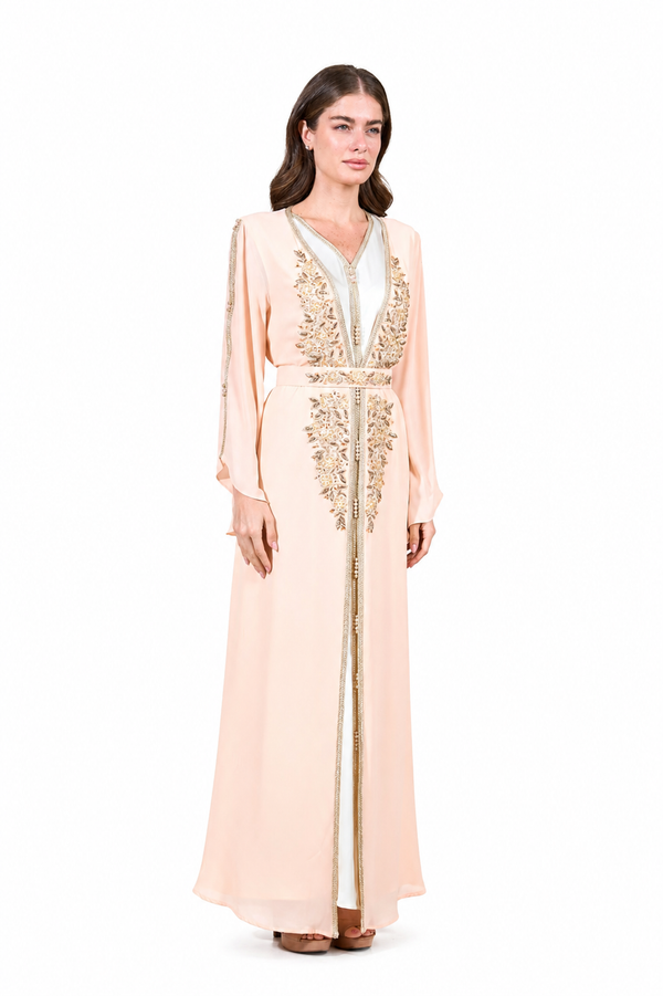 Peach Moroccan Kaftan – ELM  M 661 – Product view 1