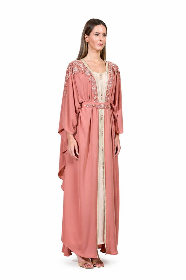 Dark Peach Moroccan Kaftan – ELM M 662 – Product view 1