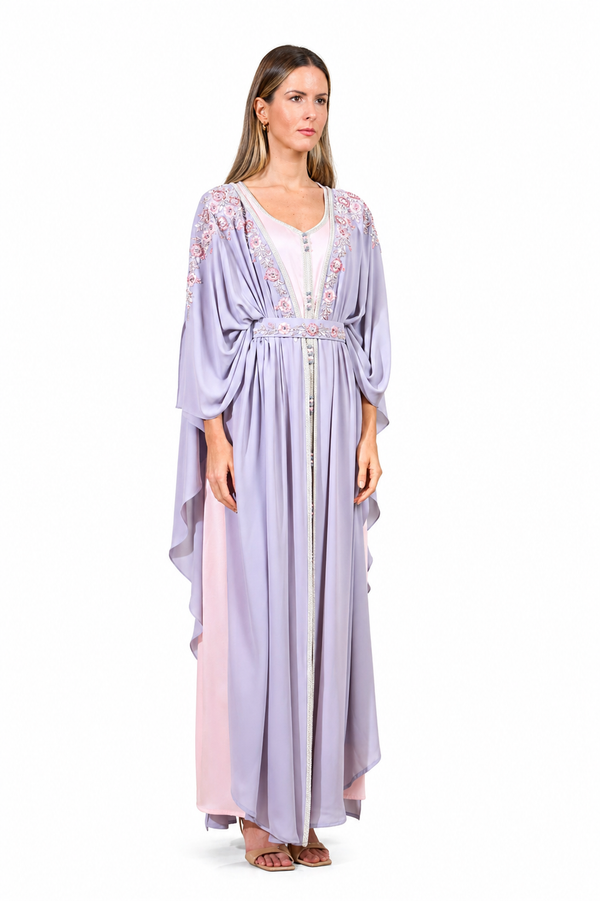Light Pastel Purple Moroccan Kaftan – ELM M 662 – Product view 1