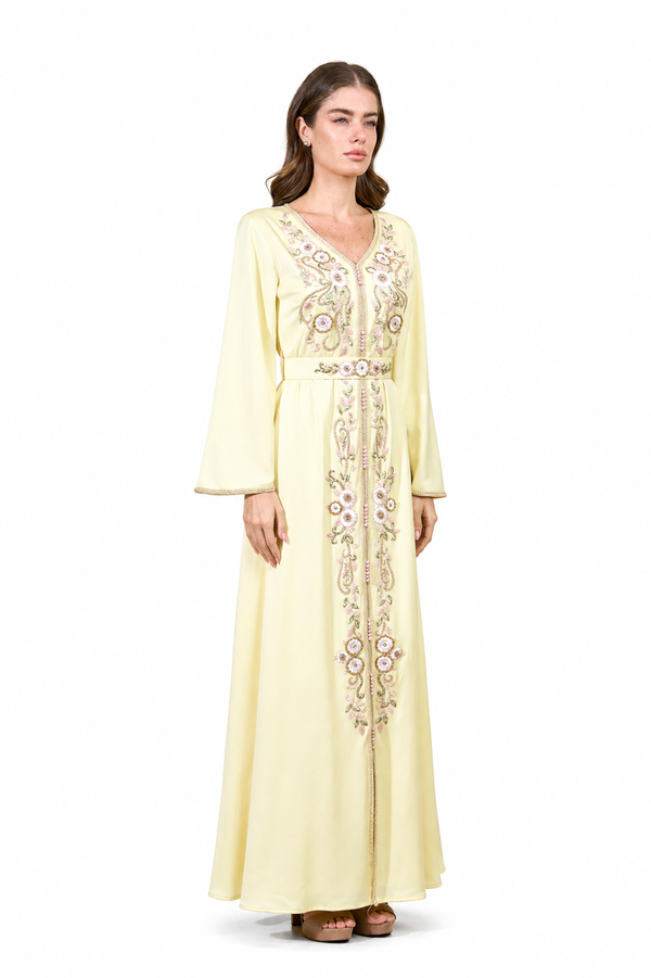 Yellow Moroccan Kaftan – ELM M 663 – Product view 1