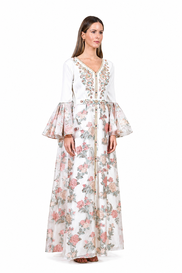 Off White Moroccan Kaftan – ELM M 666 – Product view 1