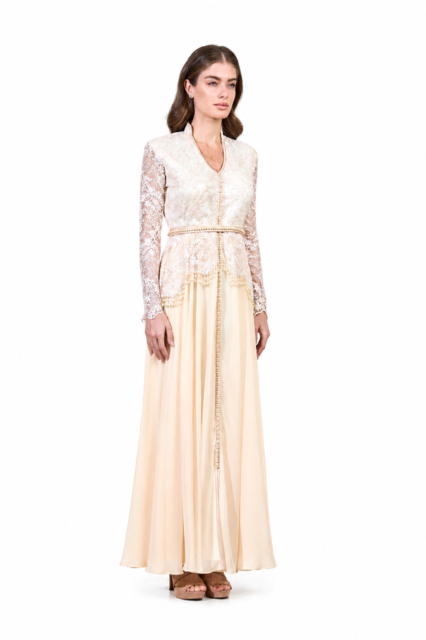 Cream Moroccan Kaftan – ELM M 667 – Product view 1