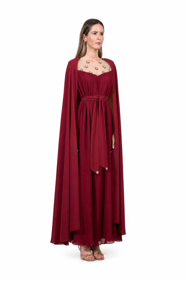 Maroon Women's Dress – ELM D 425 – Product view 1