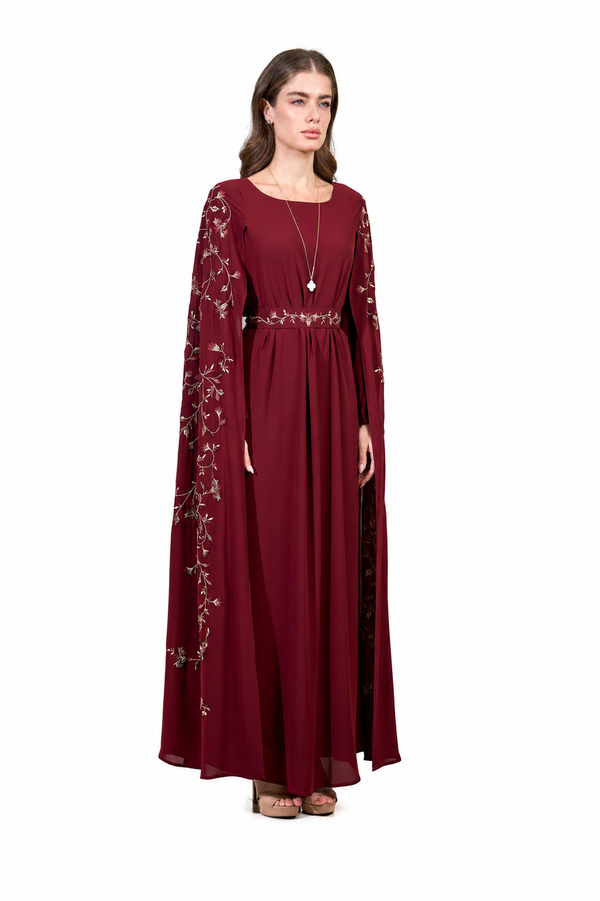 Maroon Women's Dress – ELM D 405 – Product view 1