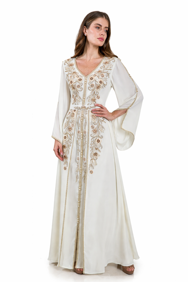 Off White Moroccan Kaftan – ELM M 642 – Product view 1